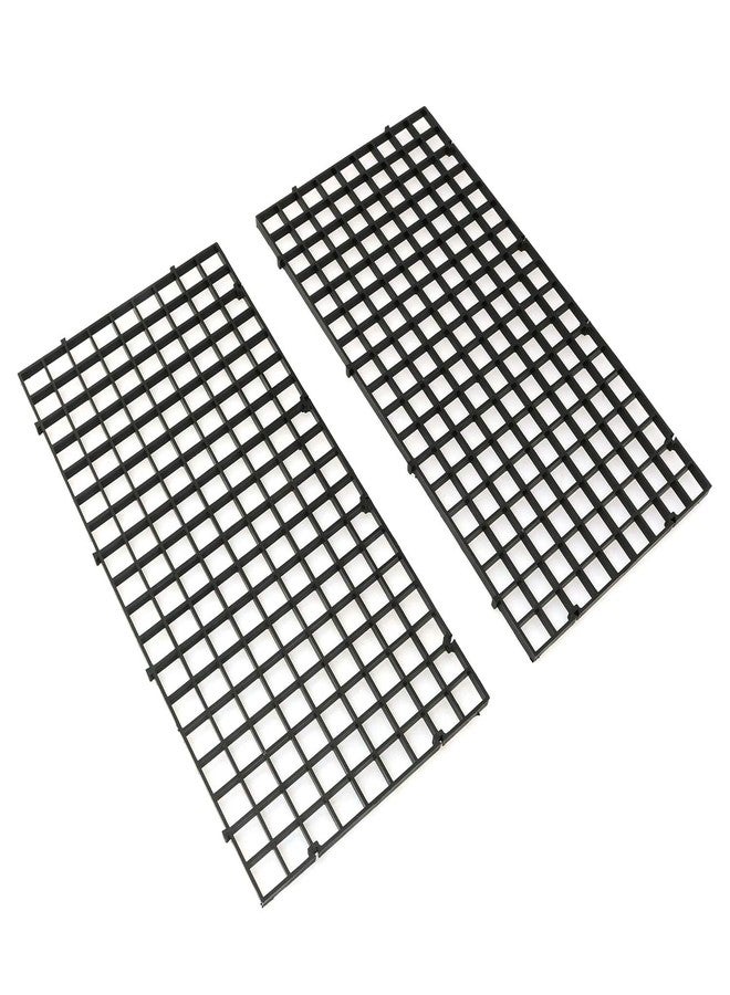 RLECS 2pcs 30cm x 15cm Plastic Grid Divider Tray Egg Crate Louvre Aquarium Fish Tank Bottom Isolation, Black - Image 1